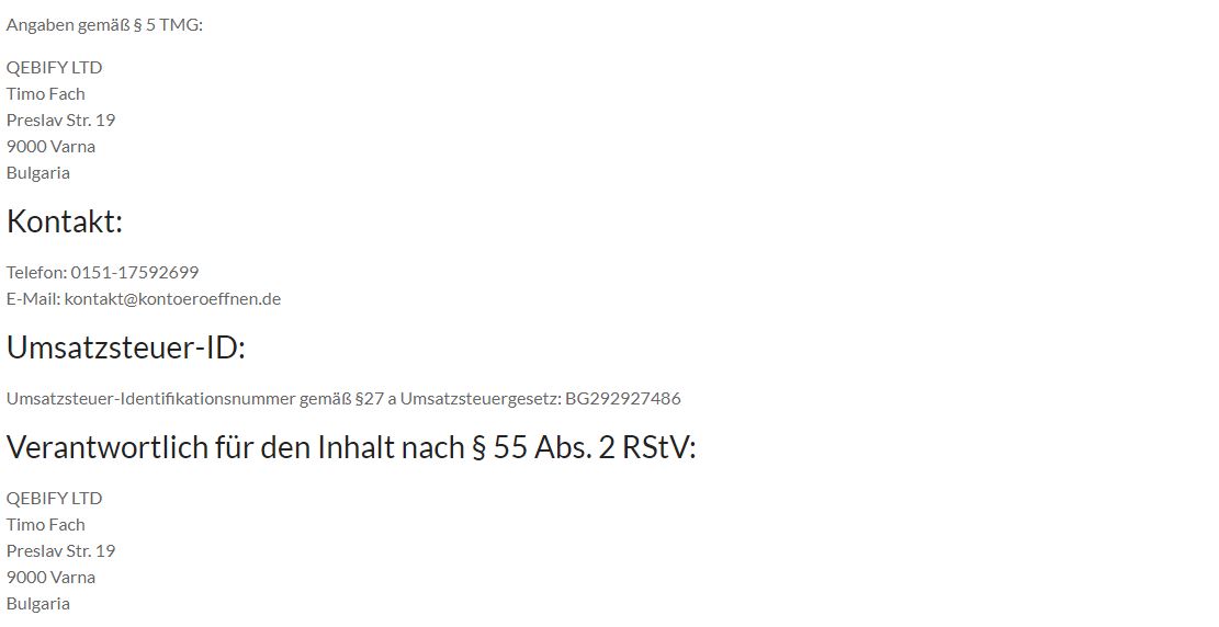 Kontoeroeffnen Impressum